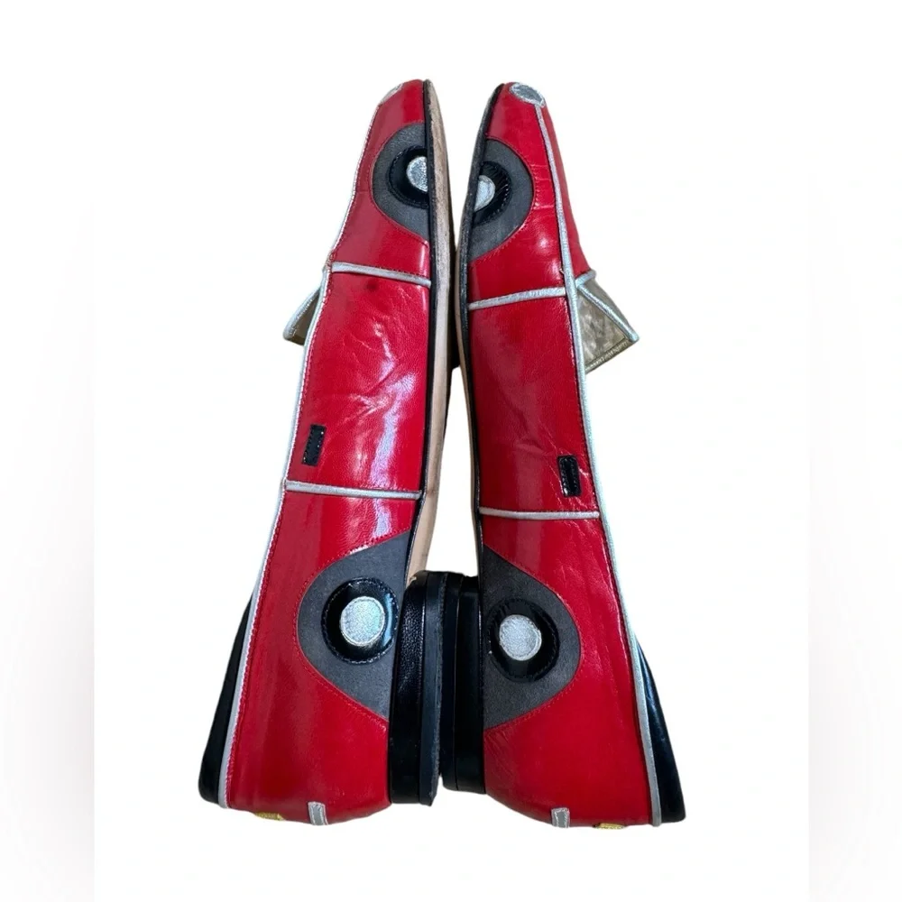 Zalo -Whimsical‎ Red Leather Sports Car Design Shoes US Size 7.5